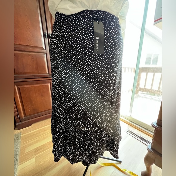 Allegra black w/ tiny hearts covering skirt w/ 4-5” ruffle flouncing hem. - Picture 3 of 12